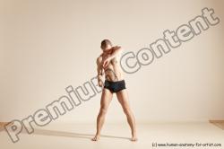 Underwear Gymnastic poses Man White Slim Bald Dancing Dynamic poses Academic